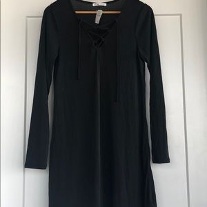 NWT black dress with cross front detail